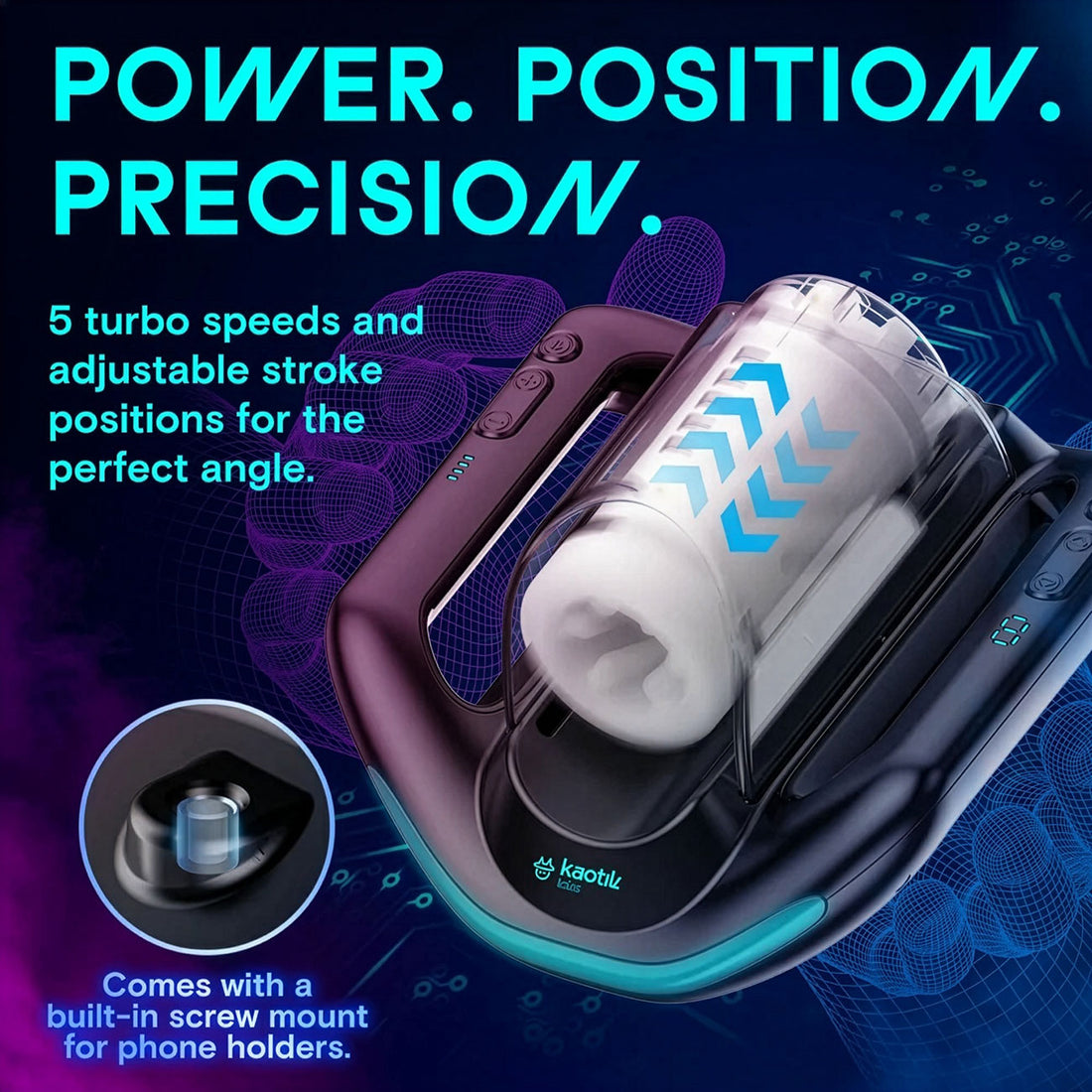 (Pre-Order) Kaotik Labs The Jetpack App-Enabled Double-Handed Thrusting Penis Masturbator